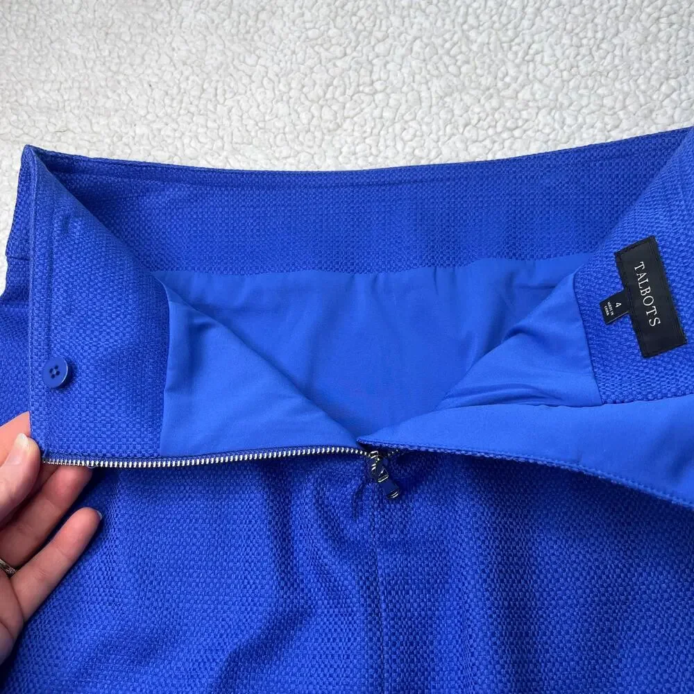 Talbots Bright Blue Pencil Skirt Size 4 - Picture 4 of 7